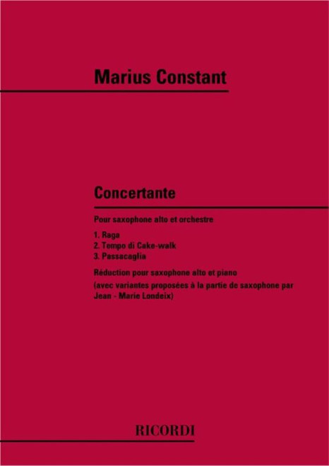 Constant, Marius: Concertante / Pour saxophone et orchestre / piano score / Ricordi