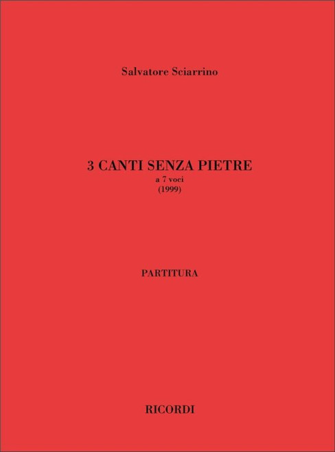 Sciarrino, Salvatore: Tre Canti Senza Pietre / Ricordi / 2001
