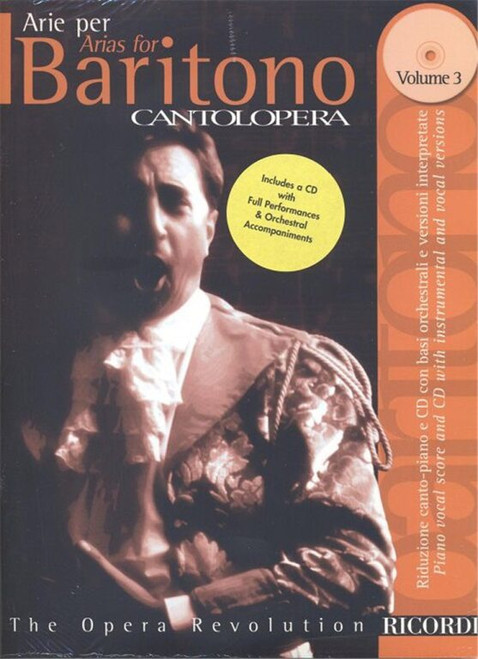 CANTOLOPERA: ARIE PER BARITONO, Vol. 3. / Includes CD with instrumental & vocal versions / Sheet music and CD / Ricordi