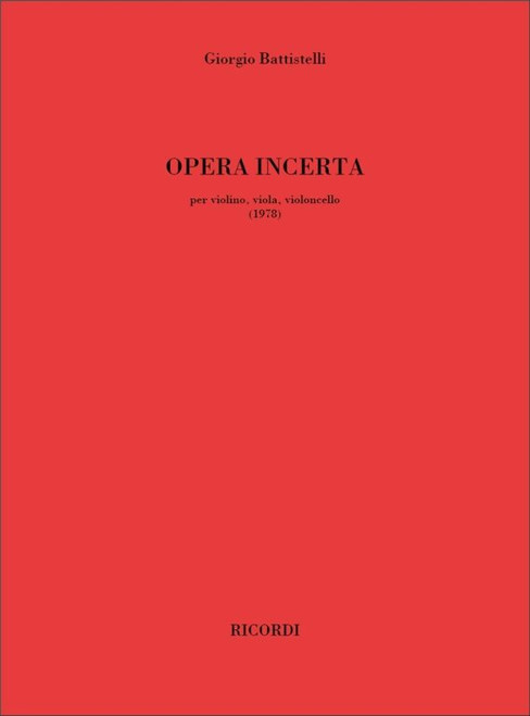 Battistelli, Giorgio: Opera incerta / per violino, viola, violoncello / Ricordi