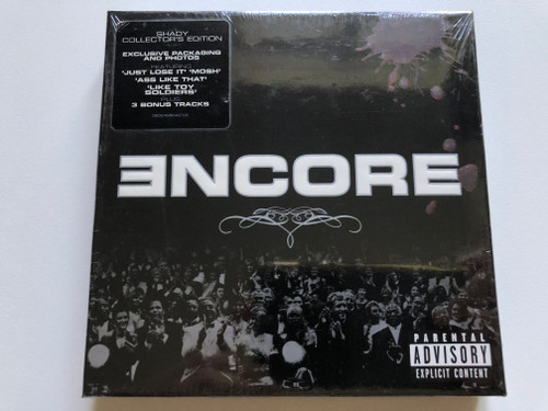 Eminem – Encore / Shady Collector's Edition. Exclusive packaging and photos / Featuring: 'Just Lose It', 'Mosh', 'Ass Like That', 'Like Toy Soldiers' Plus 3 Bonus Tracks / Aftermath Entertainment 2x Audio CD 2004 / 0602498646700