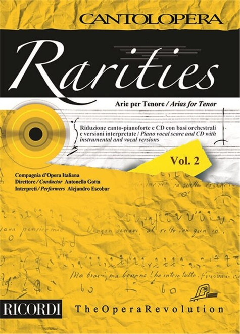 Cantolopera: Rarities - arie per tenore vol. 2 +CD / Arias for Tenor vol. 2 + CD / Sheet music and CD / Ricordi / 2015