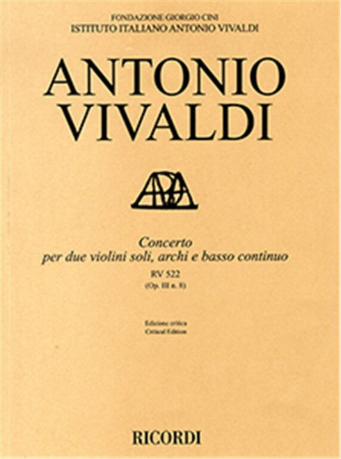 Vivaldi, Antonio: Concerto VII, RV 567 (OP. III, N. 7) / Ed. Critica M. Talbot - Per Quattro Violini e Violoncello Soli, Archi e Basso Continuo / parts / Ricordi