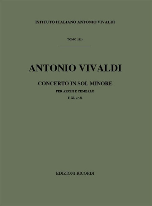 Vivaldi, Antonio: CONC. PER ARCHI E B.C.: IN SOL MIN. RV 157 - F.XI/21 / Ricordi / 1984