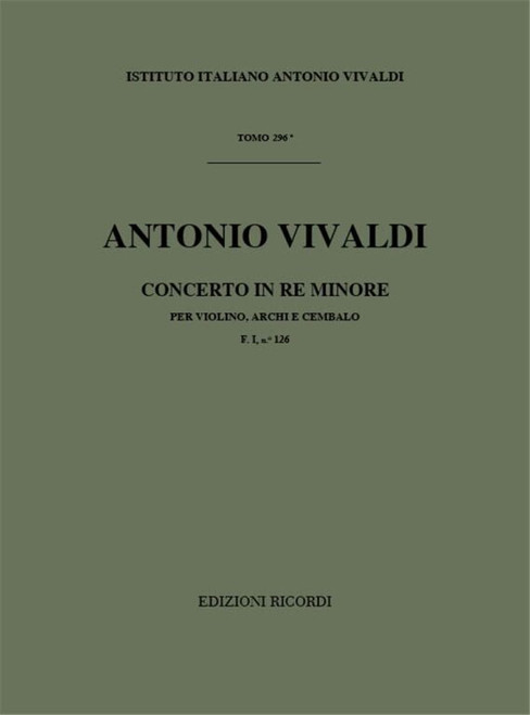 Vivaldi, Antonio: CONC. PER VL., ARCHI E B.C.: IN RE MIN. RV 247 - F.I/126 / Ricordi / 1984