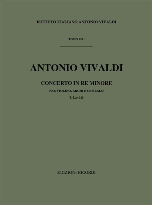 Vivaldi, Antonio: CONC. PER VL., ARCHI E B.C.: IN RE MIN. RV 235 - F.I/113 / Ricordi / 1984