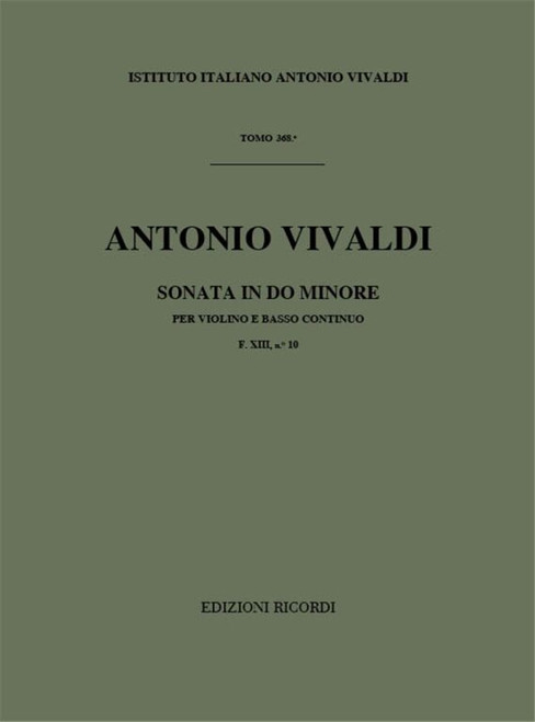 Vivaldi, Antonio: SON. PER VL. E B.C.: IN DO MIN. RV 5 - F.XIII/10 / Ricordi / 1984