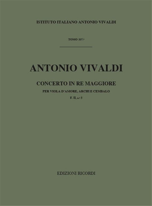 Vivaldi, Antonio: CONC. PER VLA D'AMORE, ARCHI E B.C.: IN RE RV 392 - F.II/5 / Ricordi / 1984