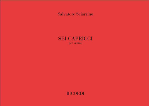 Sciarrino, Salvatore: 6 CAPRICCI PER VL. / Ricordi Americana / 1976