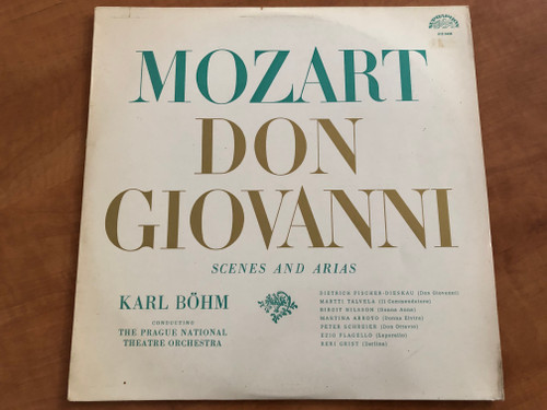 Mozart: Don Giovanni (Scenes And Arias) - Karl Böhm Conducting The Prague National Theatre Orchestra / Dietrich Fischer-Dieskau (Don Giovanni), Martti Talvela (Il Commendatore), Birgit Nilsson (Donna Anna) / Supraphon LP / 012 0438 