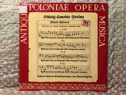Mikołaj Gomółka: Psalmy - Cantores Minores Wratislavienses , Dyr. Edmund Kajdasz / Antiquae Poloniae Opera Musica / Veriton LP / SXV-756