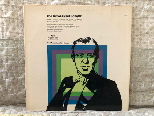 The Art of Aksel Schiøtz - Album 3: Oratorio Arias; Mozart Opera Arias (Recorded 1940-46) / Great Recordings Of The Century / Seraphim LP Mono / 60227