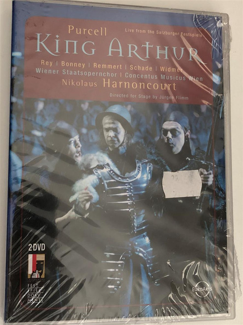 Purcell King Arthur  Bonney, Schade, Harnoncourt  Live from the Salzburger Einstpiele  Directed for Stage Jurgen Flimm  Artists Bonny, Remmert, Shade, Widmer  Wiener Staatsopernchor  Concentus Musicus Wien  DVD (880242545084)