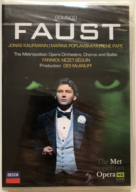 Faust - Charles Gounod / Jonas Kaufmann, Marina Poplavskaya, Rene Pape / The Metropolitan Opera Orchestra, Chorus and Ballet / Decca 2x DVD Video (044007438114)