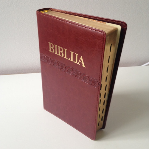 Croatian Leather Bound Bible - Golden Edges, Thumb Index / Biblija Sveto Pismo