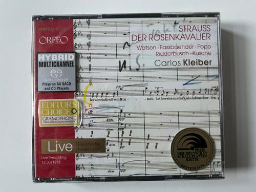 Strauss: Der Rosenkavalier - Watson, Fassbaender, Popp, Ridderbusch, Kusche, Carlos Kleiber / Live Recording 13. Juli 1973 / Orfeo 3x Audio CD, Stereo 2008 / C 581 083 D