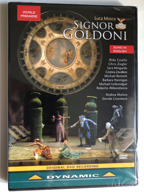 Luca Mosca: Signor Goldoni / Playful drama in two acts / Commission of the La Fenice Theater Foundation WORLD PREMIERE PERFORMANCE / LA FENICE THEATER ORCHESTRA AND CHORUS / Recorded at Teatro La Fenice on 25th-27th September 2007 / DVD (8007144336004)