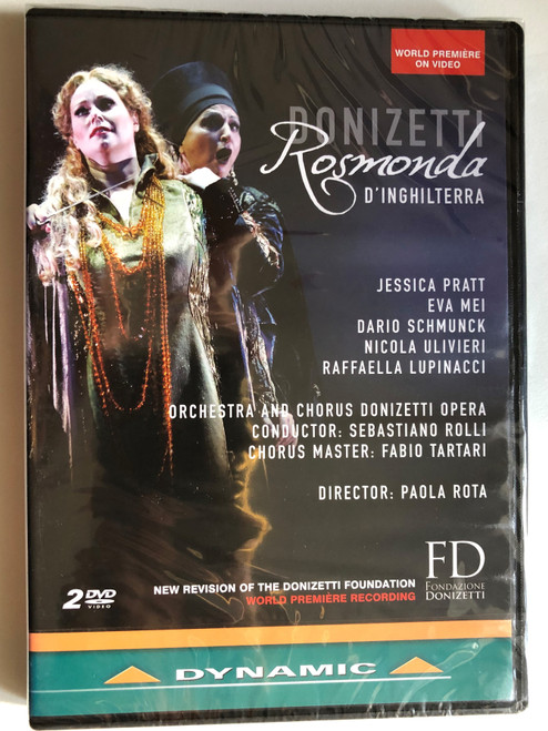 Gaetano Donizetti: Rosmonda d'Inghilterra 2 DVD Set / The Serious Melodrama - Libretto by FELICE ROMANI / Orchestra and Chorus Donizetti Opera / Conductor: Sebastiano Rolli / Chorus Master: Fabio Tartari / DVD (8007144377571)