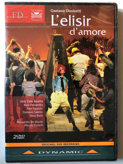 L'elisir D'amore 2 DVD Set / Melodrama in two acts Libretto by Felice Romani / Orchestra and Chorus of the Bergamo Musica Festival G. Donizetti Conductor: Alessandro De Marchi / Live recording at Teatro Donizetti of Bergamo / DVD (8007144335779)