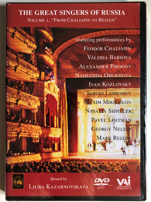 The Great Singers of Russia, Vol 1 / MUSICAL RUSSIA 1901-1999 / Producer: Robert Roszyk / Video Director: Sergei Reshetov / DVD Production Coordinator: Raymond Edwards / DVD (089948425793)