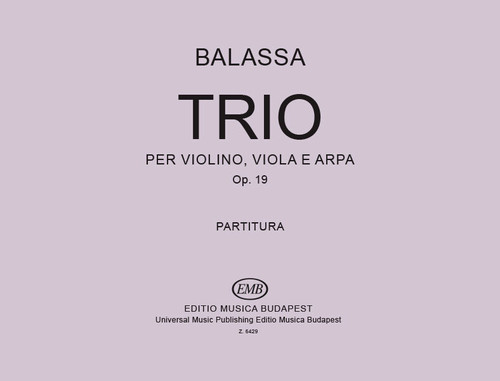 Balassa Sándor Trio playing score Op. 19  sheet music (9790080064290)