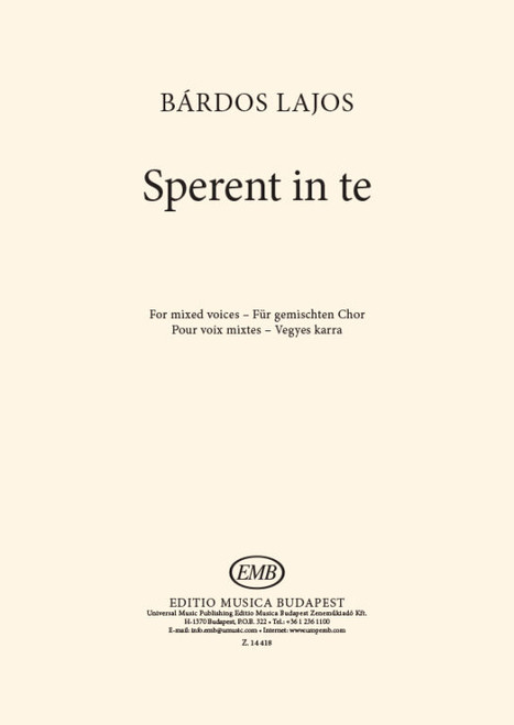 Bárdos Lajos Sperent in te  vocalchoral score  sheet music (9790080144183)
