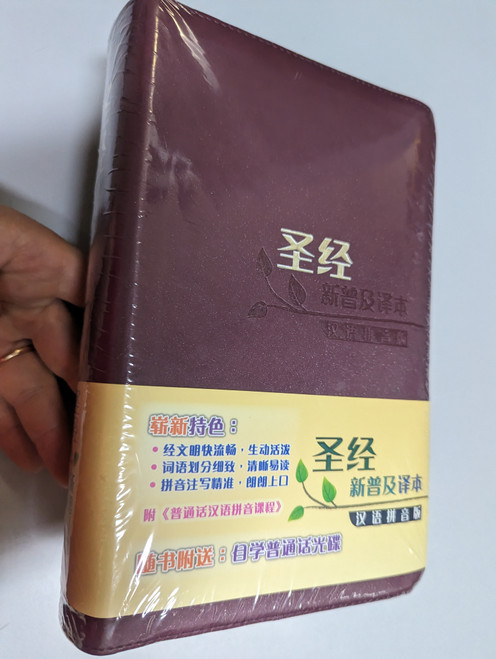 Chinese Simplified Bible - New Universal Translation. Chinese Pinyin Version / Leather Pin Yin Bible CAS8133 / Golden page edges - With Audio CD / Chinese Bible International Ltd. 2015 / 簡體聖經 - 新普及譯本．漢語拼音版 (9789888286133)