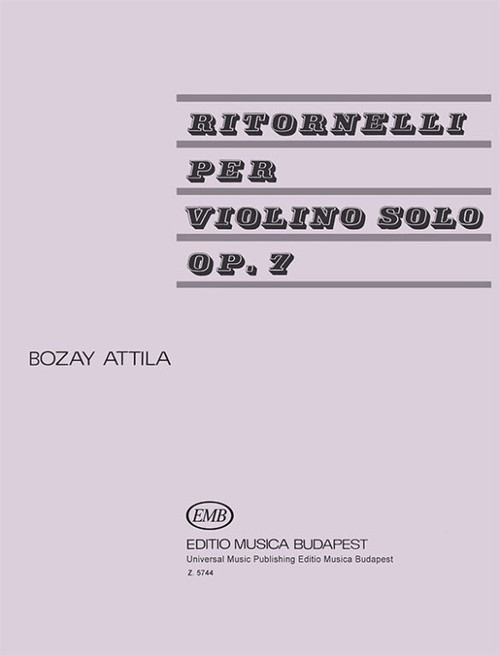 Bozay Attila Ritornelli  Universal Music Publishing Editio Musica Budapest  sheet music (9790080057445)