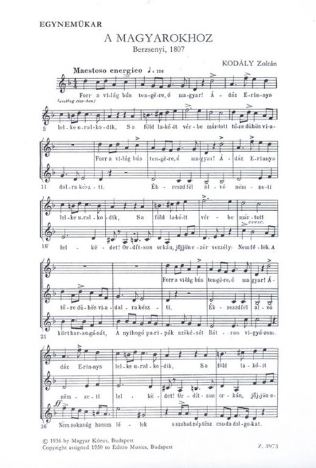 Kodály Zoltán Songs of Faith 1962  Words by Berzsenyi Dániel  sheet music (9790080039731)