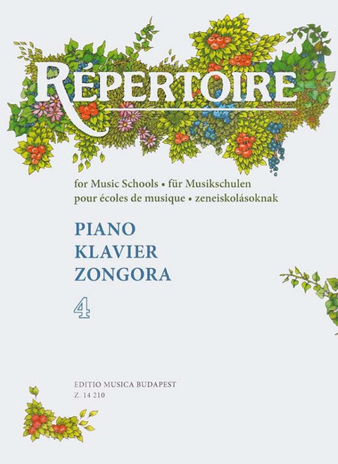 Répertoire for Music Schools - Piano 4  Edited by Csurka Magda  sheet music (9790080142103)