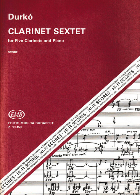 Durkó Zsolt Clarinet Sextet  for five clarinets and piano  score  sheet music (9790080134580)