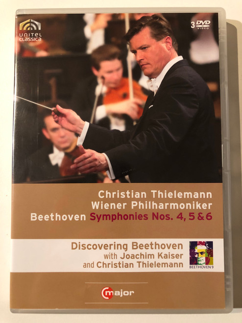 Beethoven - Symphonies Nos. 4, 5 & 6 / Christian Thielemann, Wiener Philharmoniker / Discovering Beethoven with Joachim Kaiser and Christian Thielemann / Unitel Classica / major / 3 Discs DVD Video (814337010492)