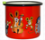 Krtek Enamel mug 8cm, Mole, red color, musicians / Kisvakond és zenészek motívumal zománcozott piros bögre