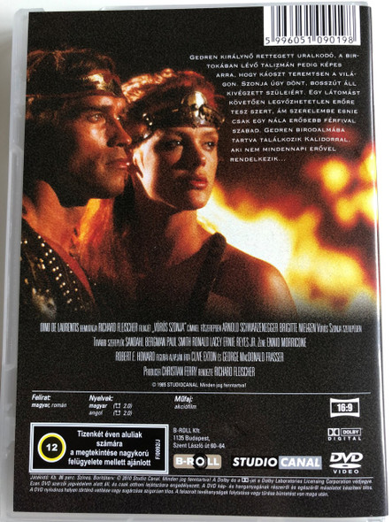 Vörös Szonya DVD Red Sonja / Directed by Richard Fleischer / Starring: Arnold Schwarzenegger, Brigitte Nielsen (5996051090198)