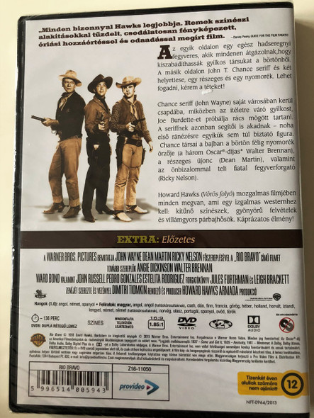 Rio Bravo DVD 1959 / Directed By Howard Hawks / Starring: John Wayne, Dean Martin, Ricky Nelson / Classic Western (5996514005943)