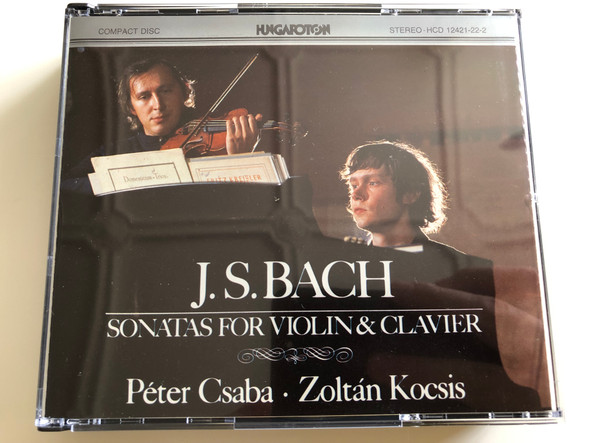 Johann Sebastian Bach ‎– Sonatas For Violin & Clavier / 2x Audio CD / Péter Csaba violin, Zoltán Kocsis piano / Hungaroton / HCD 12421-22-2 (HCD12421-22-2)