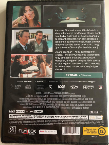 Anthony Zimmer DVD 2005 / Directed by Jérôme Salle / Starring: Sophie Marceau, Yvan Attal (5999075604969)
