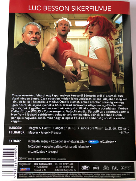 The Fifth Element DVD 1997 Az ötödik elem (Le Cinquième Élément) / Remastered edition / Directed by Luc Besson / Starring: Bruce Willis, Milla Jovovich, Gary Oldman, Ian Holm (-5998133189905)