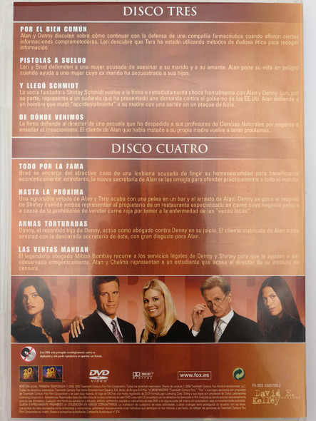 Boston Legal DVD 2004 Discs 3 & 4 First Season - Primera Temporada Discos 3 y 4 / Created by David E. Kelley / Starring: James Spader, William Shatner, Candice Bergen, Monica Potter (BostonLegalDisc3&4)