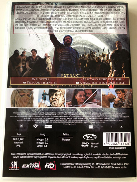 La Derniere Legion DVD 2007 The Last Legion (Az utolsó légió) / Directed by Doug Lefler / Starring: Colin Firth, Ben Kingsley, Aishwarya Rai, Peter Mullan (5999544156128)