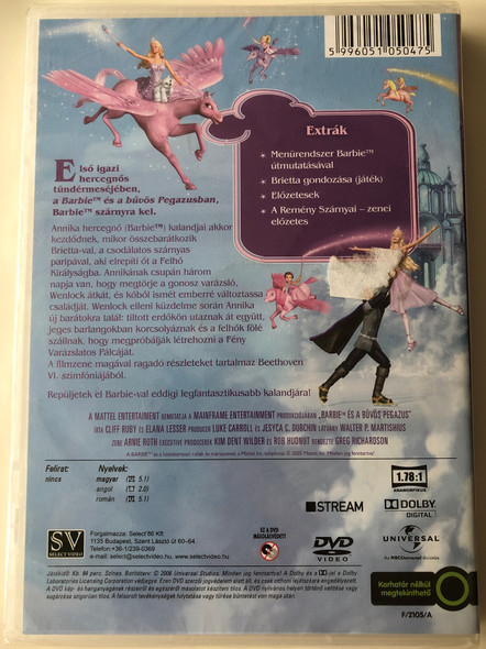 Barbie and the Magic of Pegasus DVD 2005 Barbie és a bűvös Pegazus / Directed by Greg Richardson / Starring: Kelly Sheridan, Lalainia Lindbjerg, Mark Hildreth (5996051050475)