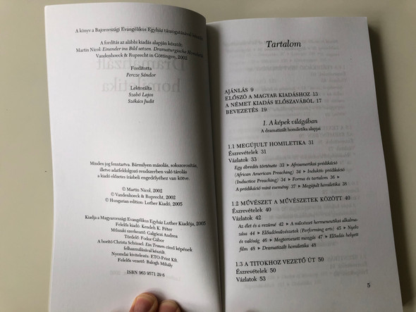 Dramatizált homiletika by Martin Nicol / Hungarian edition of Einander ins Bild Setzen. Dragaturgishen Homiletik / Luther kiadó 2005 / Paperback (9639571296)