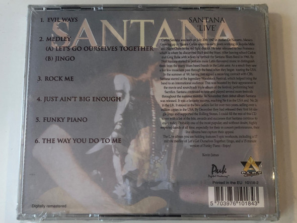 Santana ‎– Live / Evil Ways, Let's Go Ourselves Together, Jingo, Rock Me / A Play Collection ‎Audio CD / 10118-2