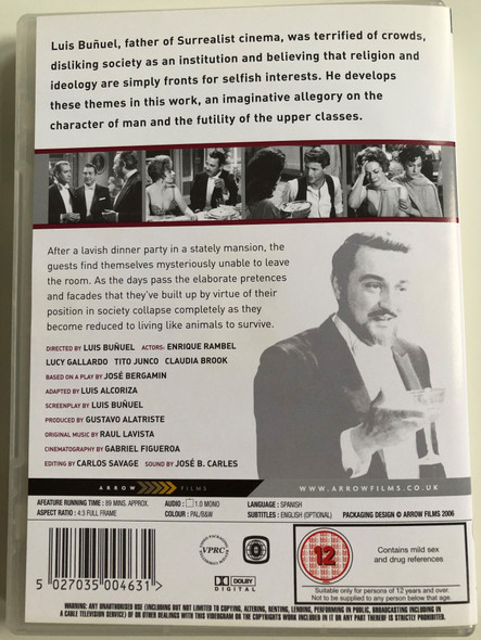 Exterminating Angel DVD 1962 / Directed by Luis Bunuel / Starring: Enrique Rambel, Lucy Gallardo, Tito Junco, Claudia Brook (5027035004631)