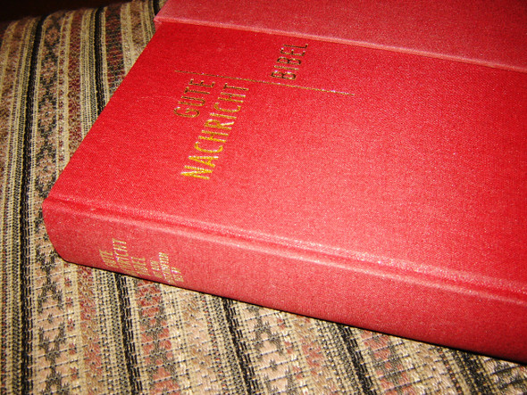 German Bible for the Family / Sparkly Burgundy Linenbound Luxury Cover, with Gold edges and protective box