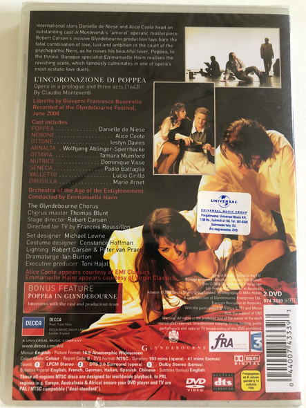 Claudio Monteverdi: L'incoronazione di Poppea / DVD / Made in the EU (044007433393)