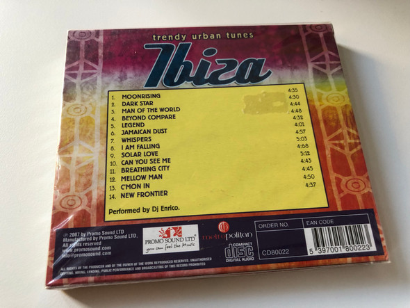 Trendy Urban Tunes - Ibiza / PromoSound Audio CD 2007 / CD80022