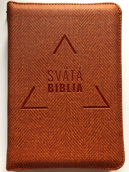 Svätá Biblia Roháček translation / Orange Leather bound Slovak Bible with zipper / Z Povodnych Jazykov Preložil Prof. Jozef Roháček / Slovenská Biblická Spoločnost 2020 (9788089846436)