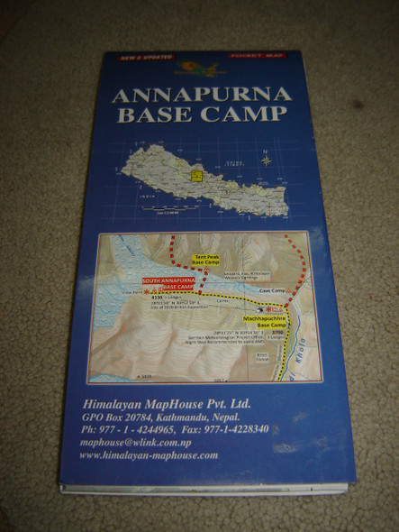 Annapurna Base Camp / 1:65,000 / Map with accurate details of the trekking routes / Nepal