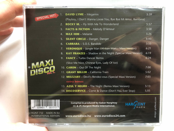 Maxi Disco Vol. 1. - Rocky M, David Lyme, Fancy, Max Him, Silent Circle, Facts & Fiction, Kay Franzes... / 80's Disco Raritaten Radio & Clubhits In Extra Versionen / Hargent Media Audio CD / HGINT 732